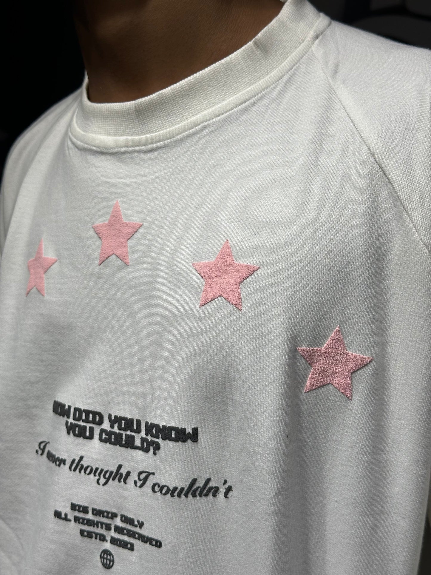Stars - white - Cropped Length T