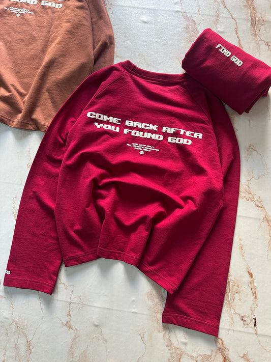 FindGod - wine - Cropped Length T