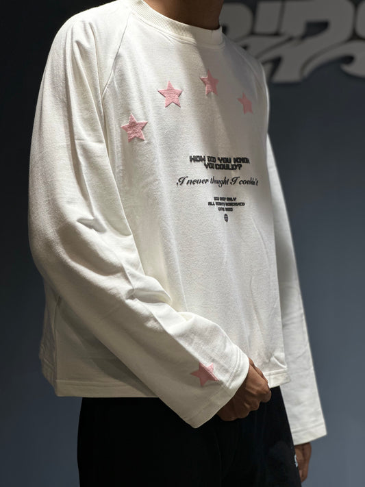 Stars - white - Cropped Length T