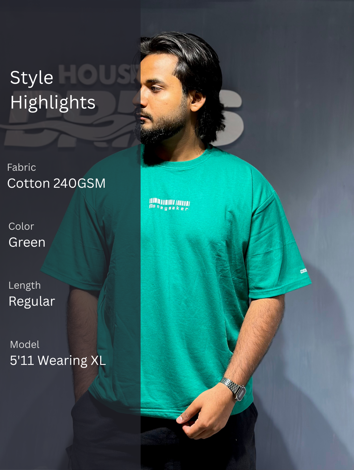 Money Maker - Green - Oversized T