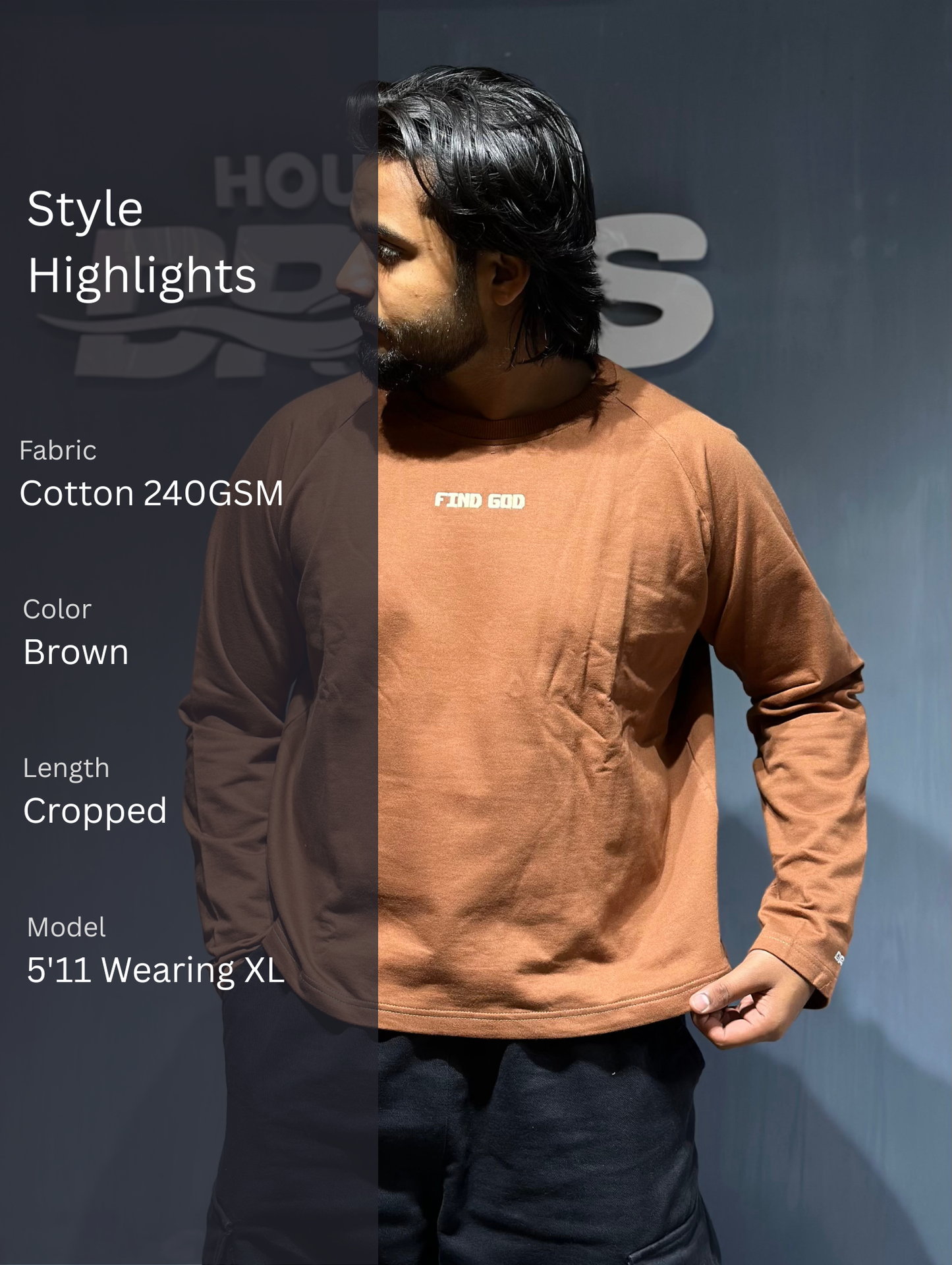 FindGod - Brown - Cropped Length T